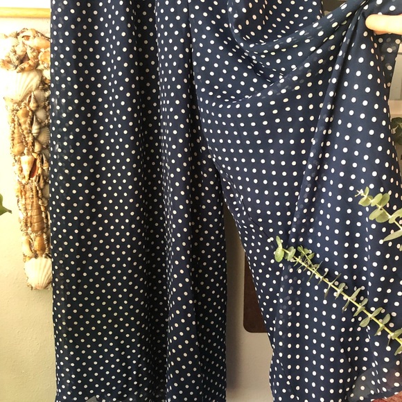 Blue and white polka dot jumpsuit Size Small - Picture 3 of 7